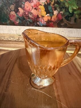 vintage Carnival glass Jeanette Marigold creamer